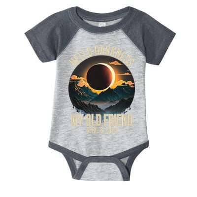 Hello Darkness My Old Friend Solar Eclipse April 08 2024 Infant Baby Jersey Bodysuit