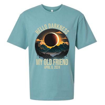 Hello Darkness My Old Friend Solar Eclipse April 08 2024 Sueded Cloud Jersey T-Shirt