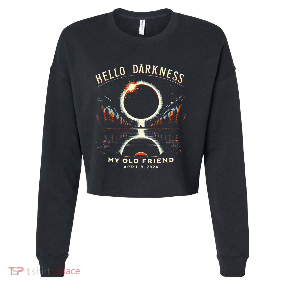 Hello Darkness My Old Friend Cropped Pullover Crew