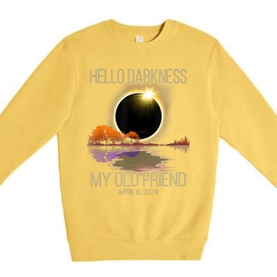 Hello Darkness My Old Friend Solar Eclipse April 08 2024 Premium Crewneck Sweatshirt