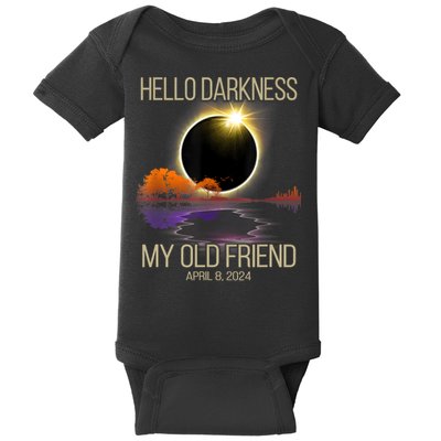 Hello Darkness My Old Friend Solar Eclipse April 08 2024 Baby Bodysuit
