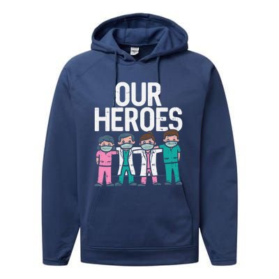 Hero Doctor Nurse Healthcare Frontline Essential Worker Gift Meaningful Gift Performance Fleece Hoodie