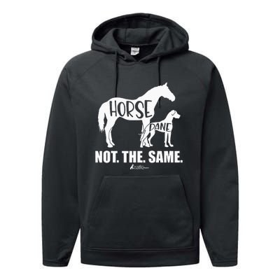 Horse Dane Not The Same Great Dane Funny Dog Lover Performance Fleece Hoodie