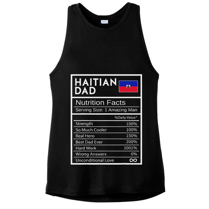 Haitian Dad Nutrition Facts National Pride Gift For Dad Ladies PosiCharge Tri-Blend Wicking Tank