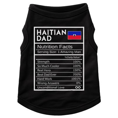 Haitian Dad Nutrition Facts National Pride Gift For Dad Doggie Tank