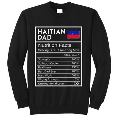 Haitian Dad Nutrition Facts National Pride Gift For Dad Sweatshirt