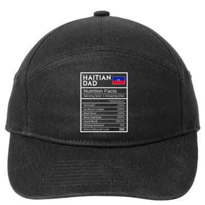 Haitian Dad Nutrition Facts National Pride Gift For Dad 7-Panel Snapback Hat