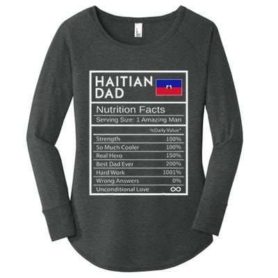 Haitian Dad Nutrition Facts National Pride Gift For Dad Women's Perfect Tri Tunic Long Sleeve Shirt