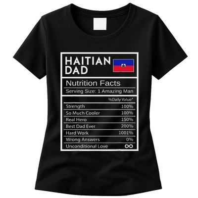 Haitian Dad Nutrition Facts National Pride Gift For Dad Womens T-Shirt