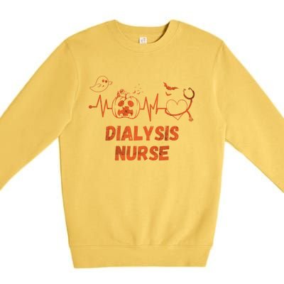 Halloween Dialysis Nurse Stethoscope Heartbeat Nursing Gift Premium Crewneck Sweatshirt