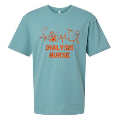 Halloween Dialysis Nurse Stethoscope Heartbeat Nursing Gift Sueded Cloud Jersey T-Shirt