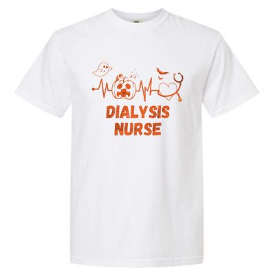 Halloween Dialysis Nurse Stethoscope Heartbeat Nursing Gift Garment-Dyed Heavyweight T-Shirt