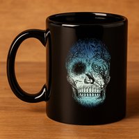 Halloween Dark Nature Forest Skull 11oz C Handle Ceramic Mug