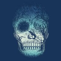 Halloween Dark Nature Forest Skull Cooling Performance Crew T-Shirt