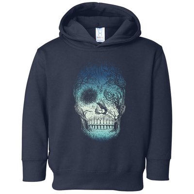 Halloween Dark Nature Forest Skull Toddler Hoodie