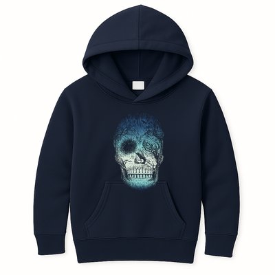 Halloween Dark Nature Forest Skull Kids Hoodie