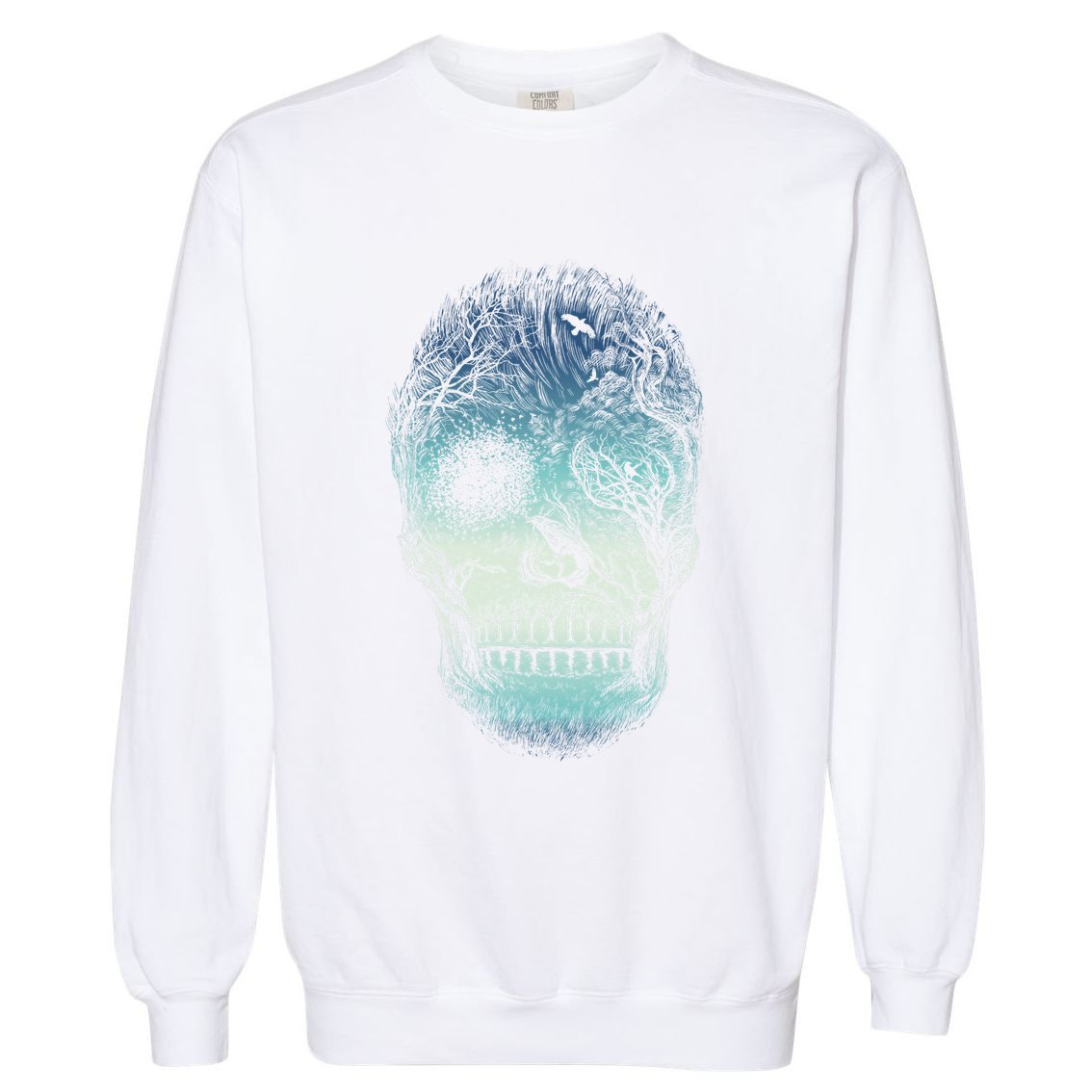 Halloween Dark Nature Forest Skull Garment-Dyed Sweatshirt
