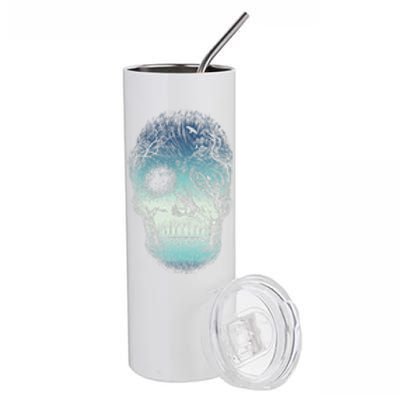 Halloween Dark Nature Forest Skull Stainless Steel Tumbler