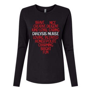 Heart Dialysis Nurse Gift Womens Cotton Relaxed Long Sleeve T-Shirt