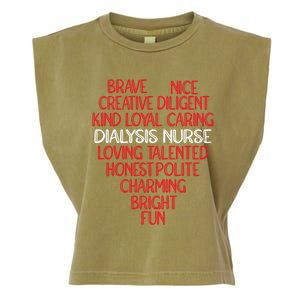 Heart Dialysis Nurse Gift Garment-Dyed Women's Muscle Tee