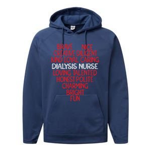 Heart Dialysis Nurse Gift Performance Fleece Hoodie