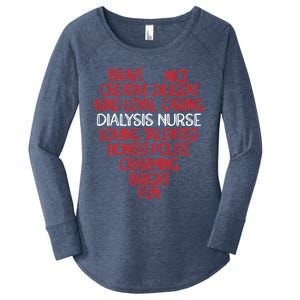 Heart Dialysis Nurse Gift Women's Perfect Tri Tunic Long Sleeve Shirt