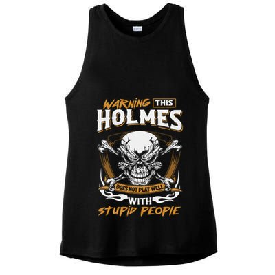 Holmes Does Not Play Well With Stupid People Ladies PosiCharge Tri-Blend Wicking Tank