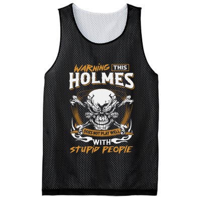 Holmes Does Not Play Well With Stupid People Mesh Reversible Basketball Jersey Tank