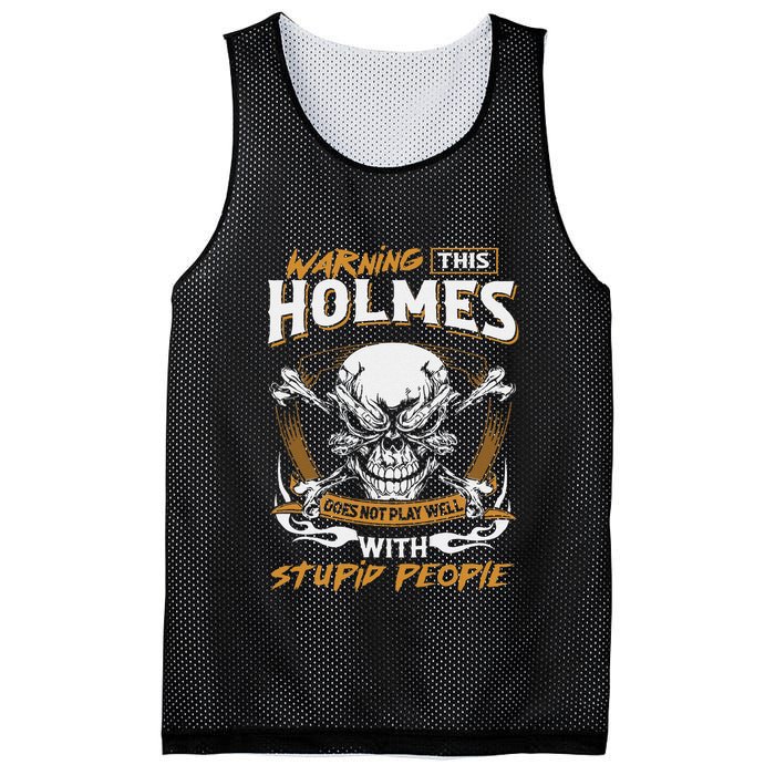 Holmes Does Not Play Well With Stupid People Mesh Reversible Basketball Jersey Tank