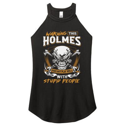 Holmes Does Not Play Well With Stupid People Women's Perfect Tri Rocker Tank