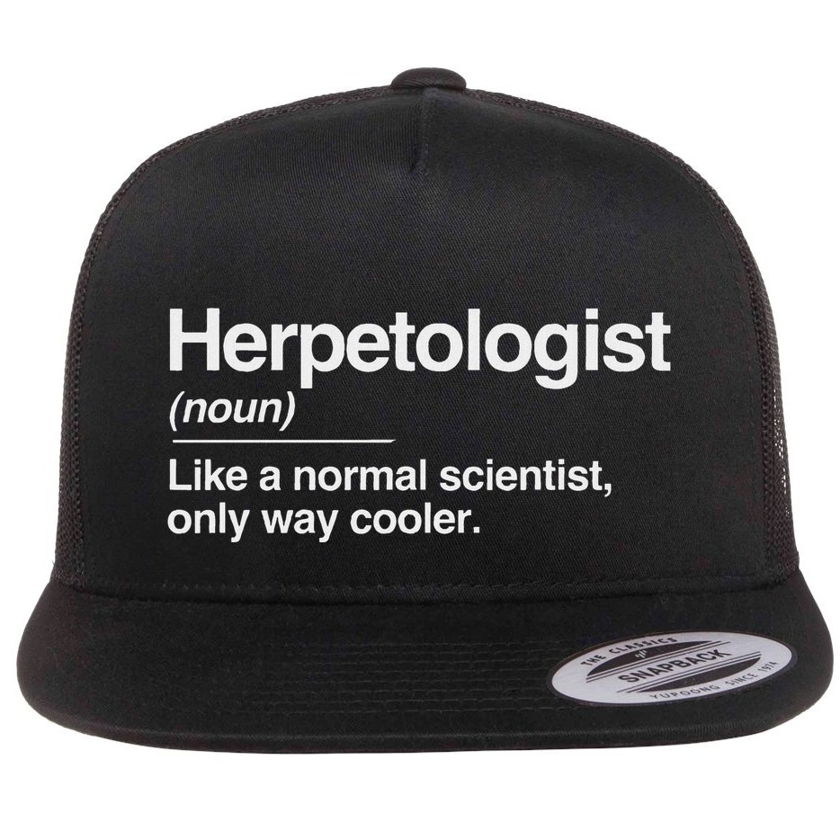 Herpetologist Definition Normal Only Cooler Scientist Gift Flat Bill Trucker Hat