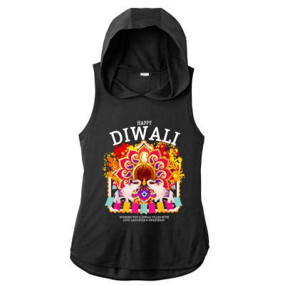 Happy Diwali Outfit Idea For Kids & Hindu Festival Diwali Ladies PosiCharge Tri-Blend Wicking Draft Hoodie Tank