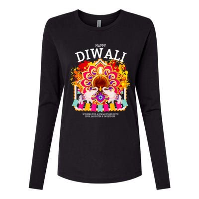 Happy Diwali Outfit Idea For Kids & Hindu Festival Diwali Womens Cotton Relaxed Long Sleeve T-Shirt