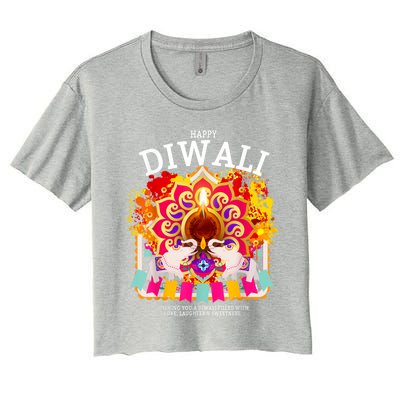 Happy Diwali Outfit Idea For Kids & Hindu Festival Diwali Women's Crop Top Tee