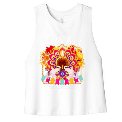 Happy Diwali Outfit Idea For Kids & Hindu Festival Diwali Women's Racerback Cropped Tank