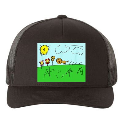 Happy Dog Outside On Some Grass Yupoong Adult 5-Panel Trucker Hat