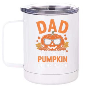 Halloween Dad Of The Coolest Pumpkin In The Patch Gift 12 oz Stainless Steel Tumbler Cup