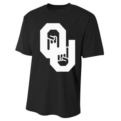 Horns Down Oklahoma Texas Performance Sprint T-Shirt