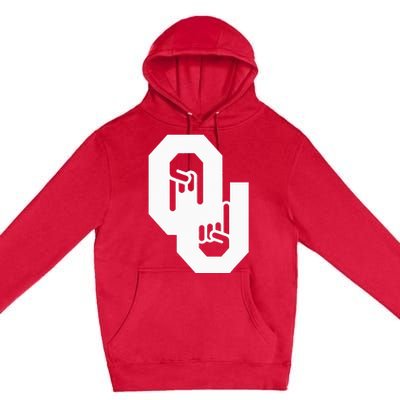 Horns Down Oklahoma Texas Premium Pullover Hoodie