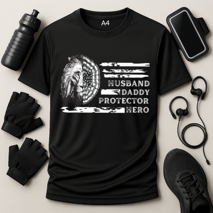 Husband Daddy Protector Hero Cooling Performance Crew T-Shirt