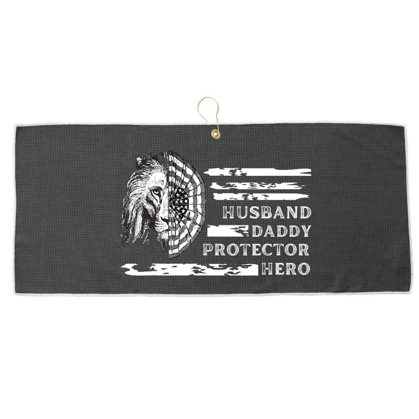 Husband Daddy Protector Hero Large Microfiber Waffle Golf Towel