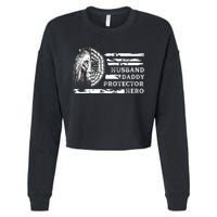 Husband Daddy Protector Hero Cropped Pullover Crew