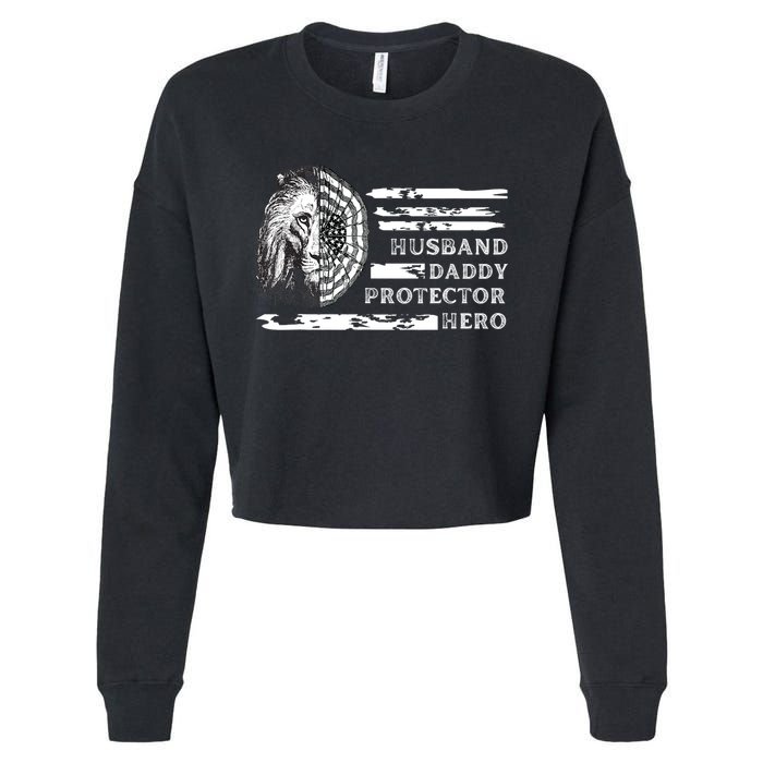Husband Daddy Protector Hero Cropped Pullover Crew