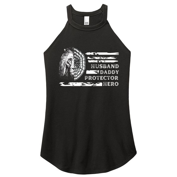 Husband Daddy Protector Hero Women's Perfect Tri Rocker Tank
