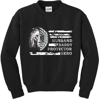 Husband Daddy Protector Hero Kids Sweatshirt