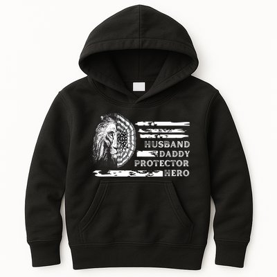Husband Daddy Protector Hero Kids Hoodie