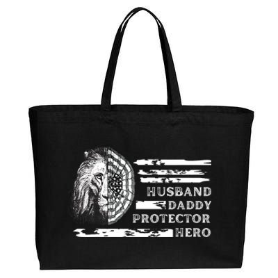 Husband Daddy Protector Hero Cotton Canvas Jumbo Tote