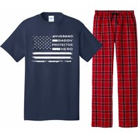 Husband Daddy Protector Hero US American Flag Fathers Day Pajama Set