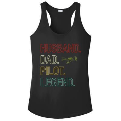 Husband Dad Pilot Legend Retro Pilot Dad Ladies PosiCharge Competitor Racerback Tank