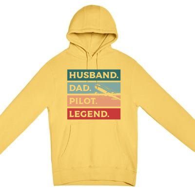 Husband Dad Pilot Legend Aviation Aviator Gift Premium Pullover Hoodie